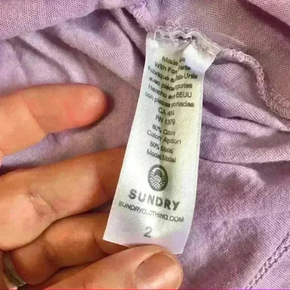 Sundry Star Long Sleeve T-Shirt in Lilac - Picture 5 of 5